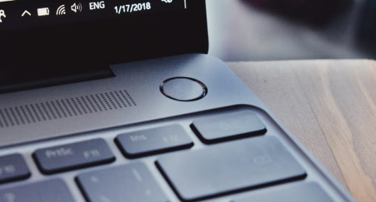 a close up view of a laptop keyboard