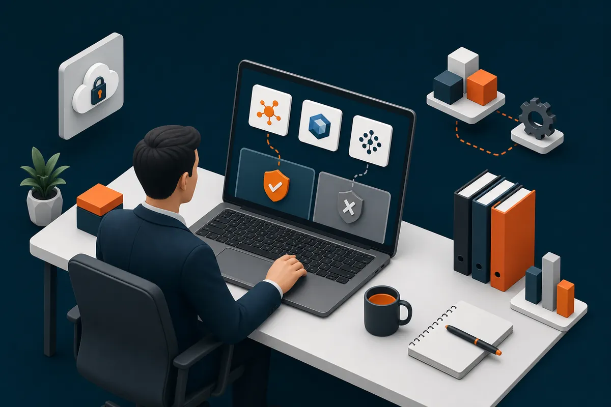 Business choosing approved AI tools from a curated shortlist