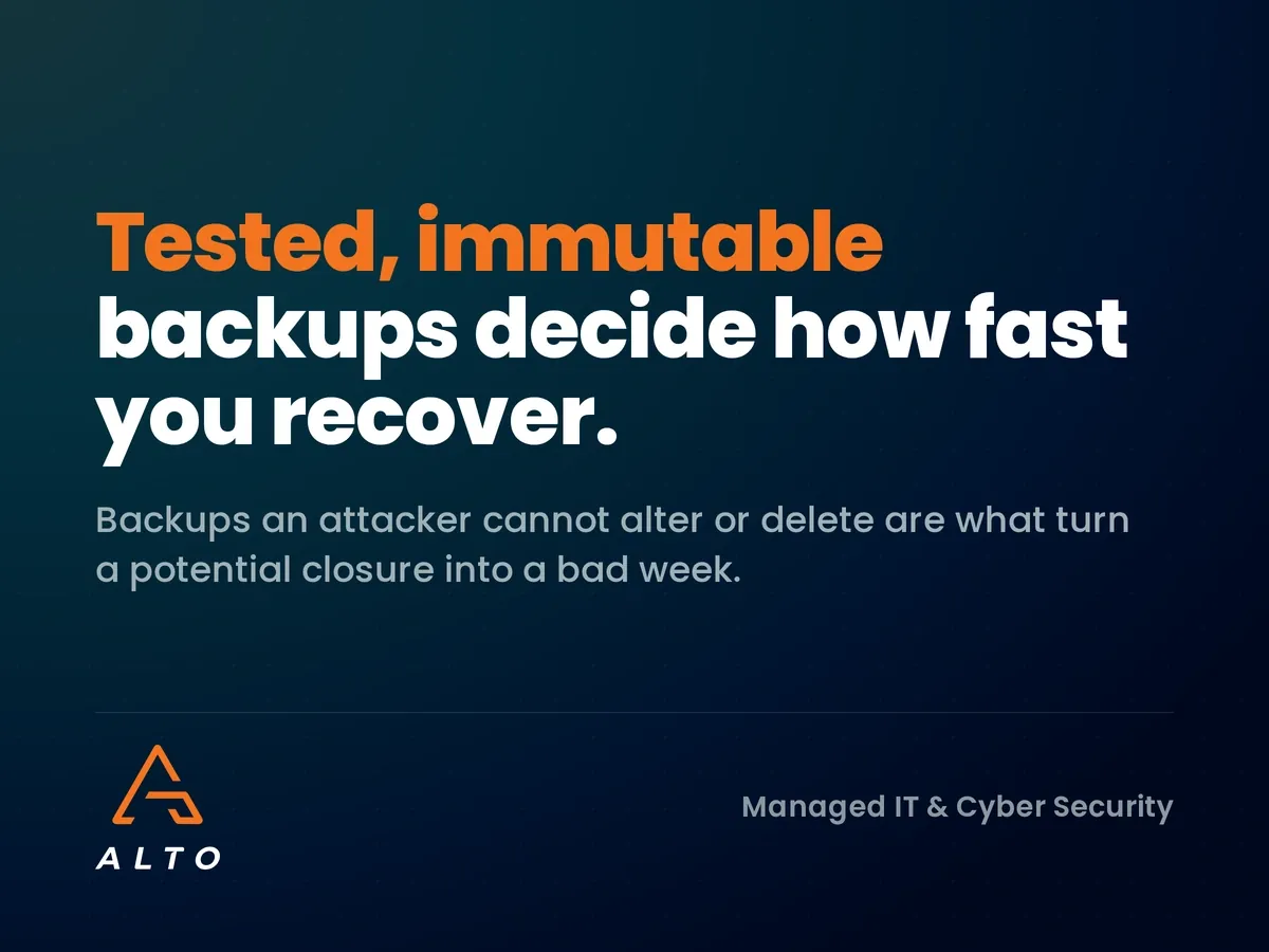 Tested, immutable backups are the biggest factor in fast recovery