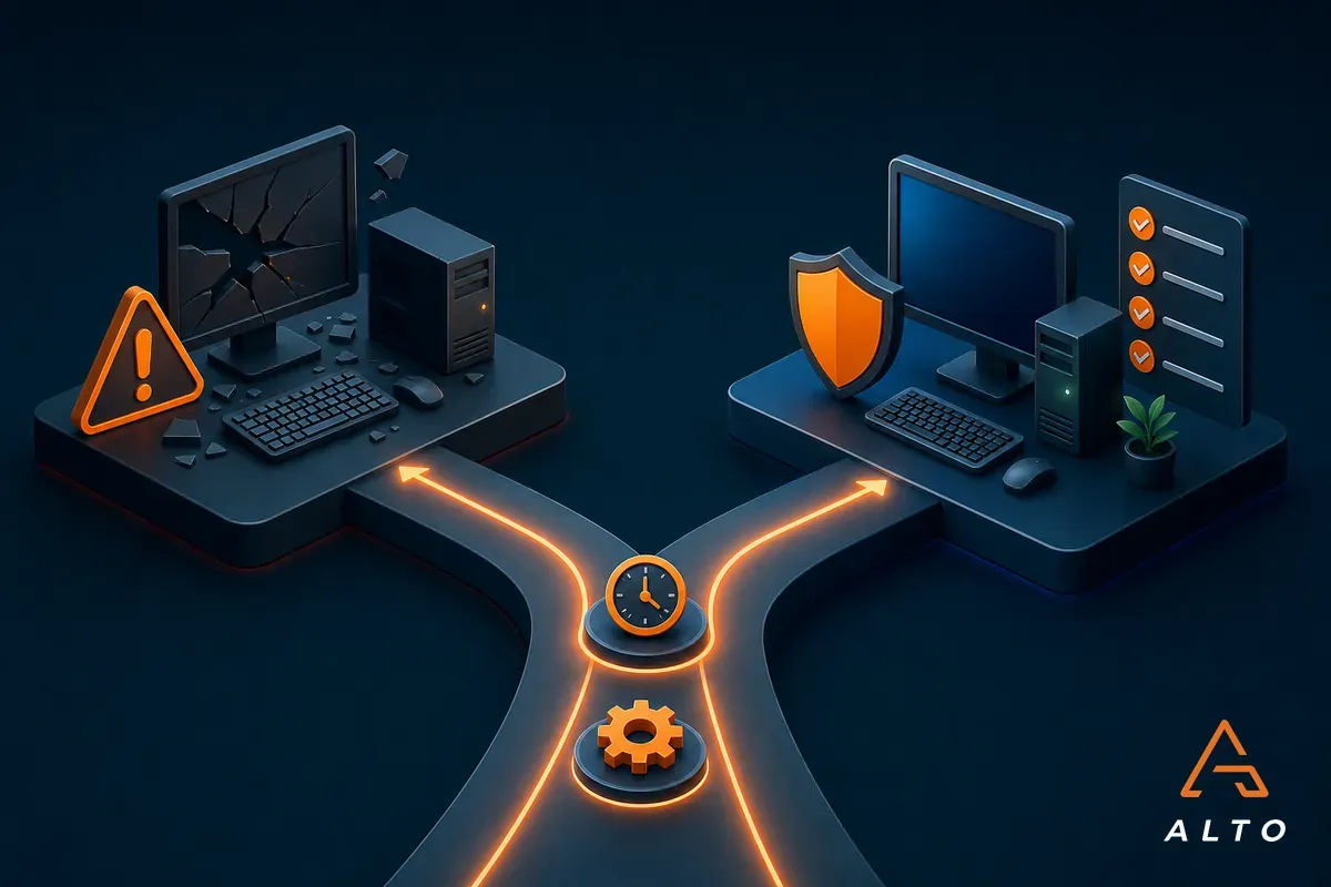 Reactive break-fix IT versus proactive managed IT support