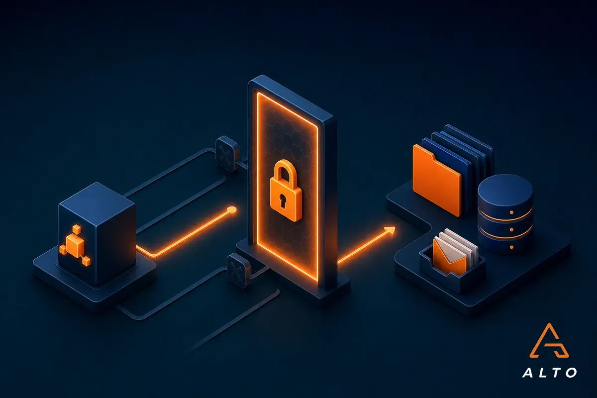 An access control gate limiting what an AI agent can reach in your systems