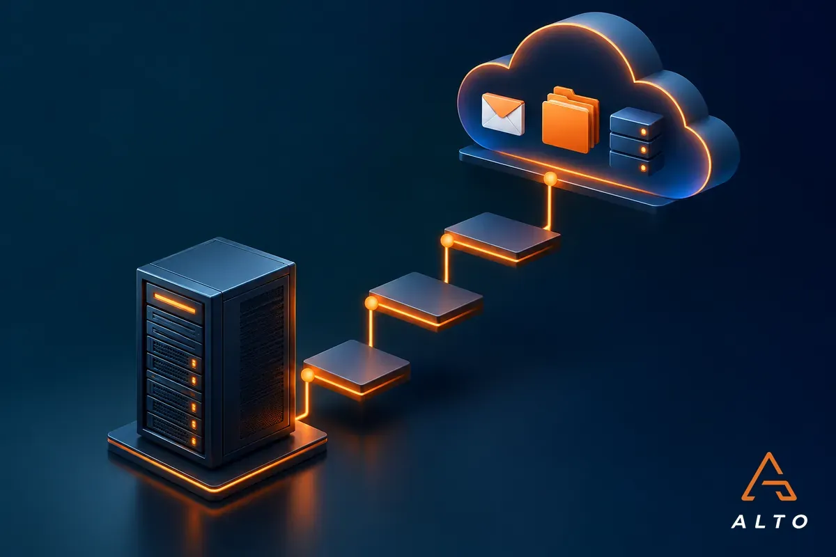 A phased path from an office server to Microsoft cloud services