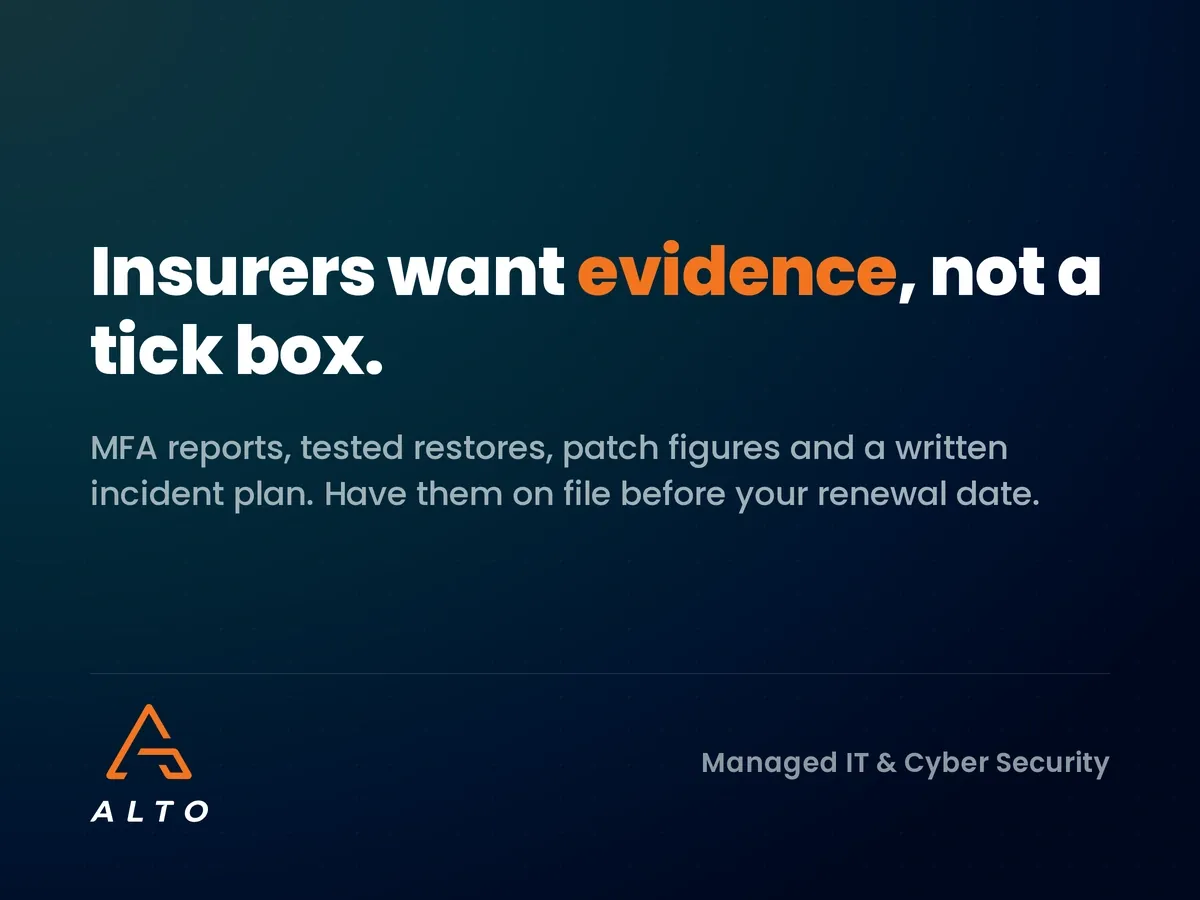 Insurers want evidence, not a tick box